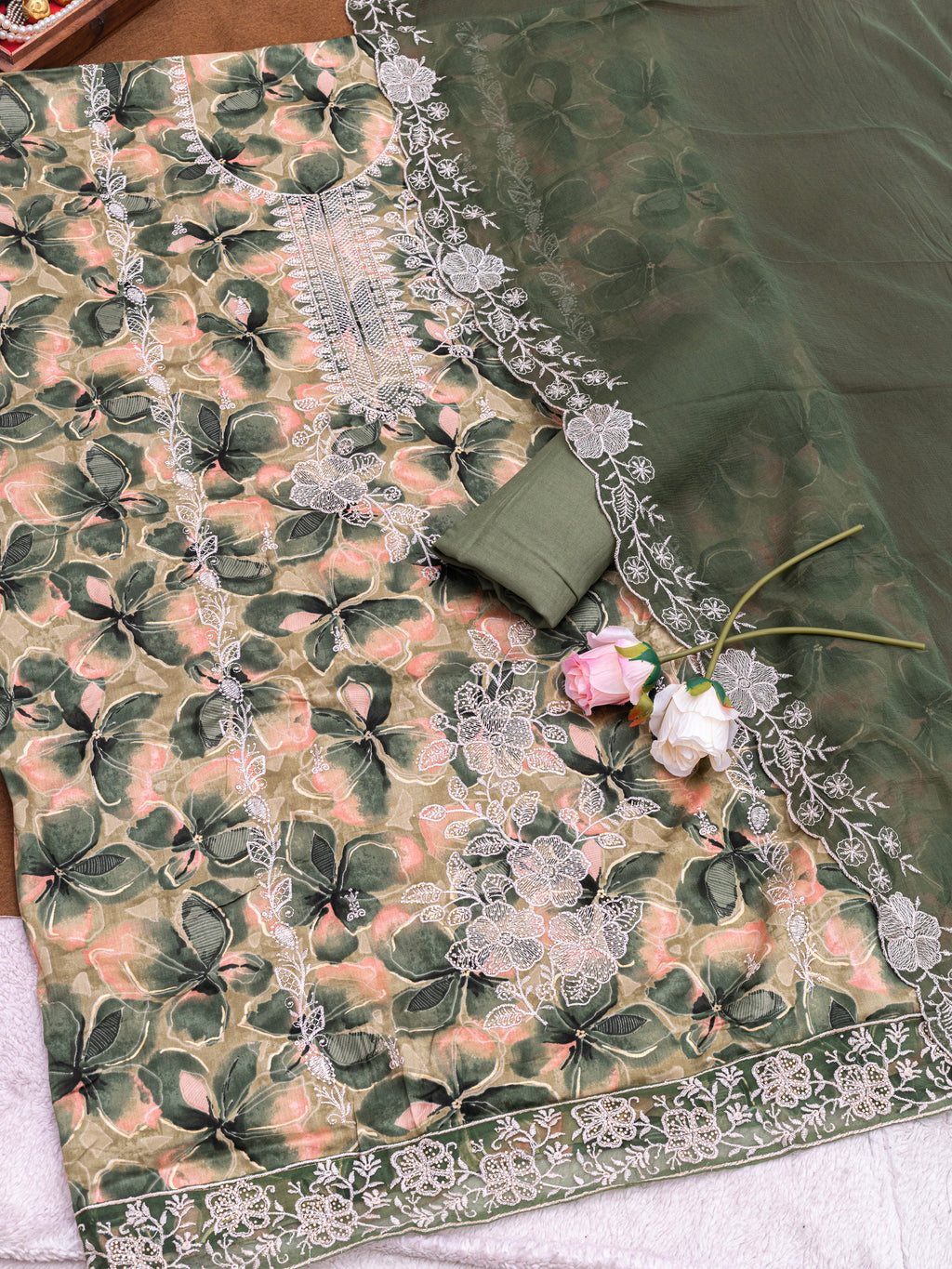 Royal Plum Floral Embroidered Suit Set
