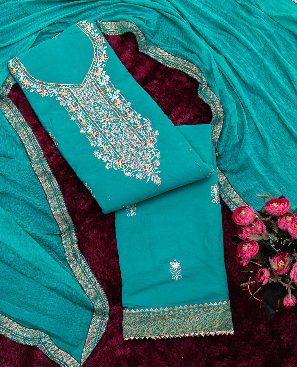 Rani Pink Grace Embroidered Suit Set