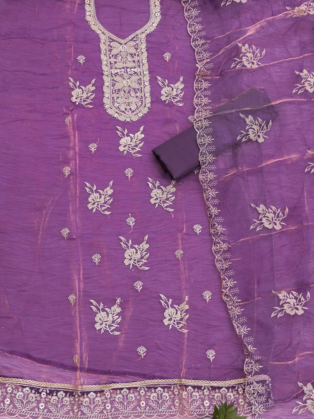 Plum Purple Royale Embroidered Suit Set