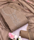 Mocha Taupe Elegance Embroidered Suit Set