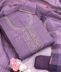 Dusty Lavender Elegance Embroidered Suit Set