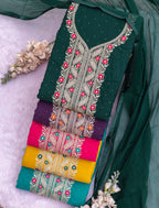 Forest Green Royale Embroidered Suit Set