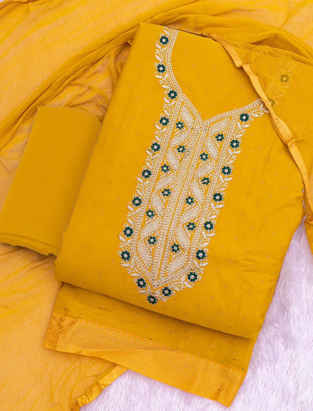 Saffron Gold Royale Embroidered Suit Set