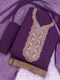 Royal Plum Fiyona Royale Embroidered Suit with Swarovski-Style Diamond Detailing