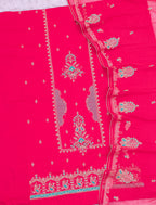 Rani Pink Pure Jaam Cotton Designer Suit with Khatli Handwork & Fine Embroidery